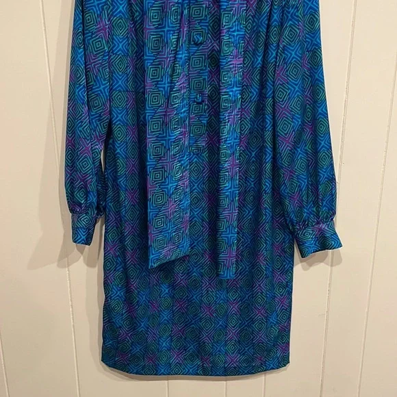 Vintage Papell Boutique Bow Neck Tie Dress - Picture 5 of 12